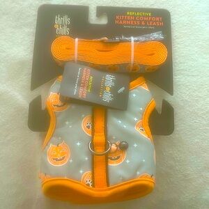 Thrills & Chills Reflective Pumpkin Kitten Comfort Harness & Leash Set